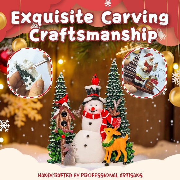 Christmas Snow Globes Lantern, Snowman and Christmas Tree Decorations Gift - Picture 2 of 6